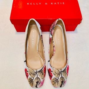 Stunning Floral Brocade Block Heels by Kelly & Katie